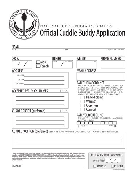 official cuddle buddy application